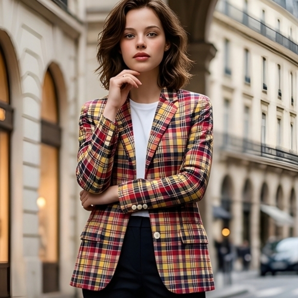 Ralph Lauren Jackets & Blazers - Vintage Ralph Lauren RRL Double RL Madras Plaid Blazer Sz 4 Excellent Condition